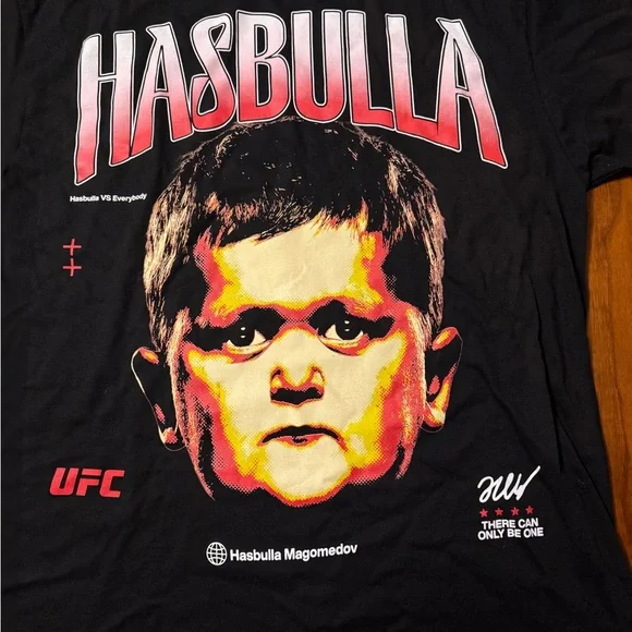 UFC Mens Black and Red Hasbulla T-Shirt - Picture 2 of 7
